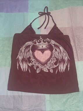 WOMENS HALTER GRUNGE PUNK ROCK SUMMER TOP